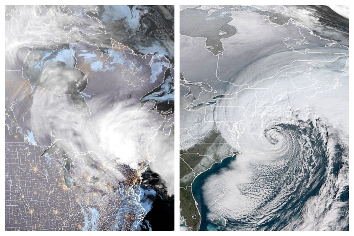 Satellite images of storms