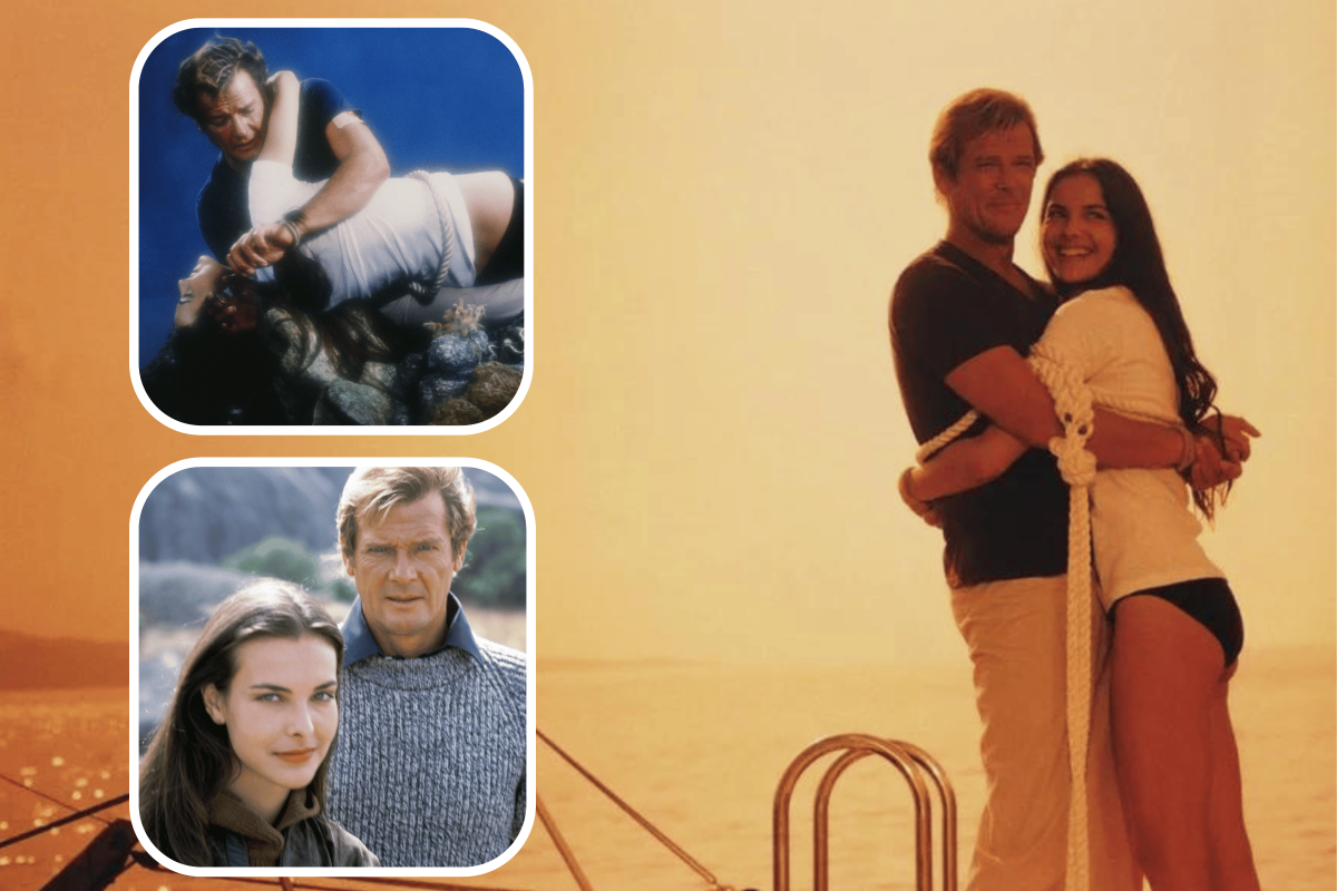 Roger Moore and  Carole Bouquet 007