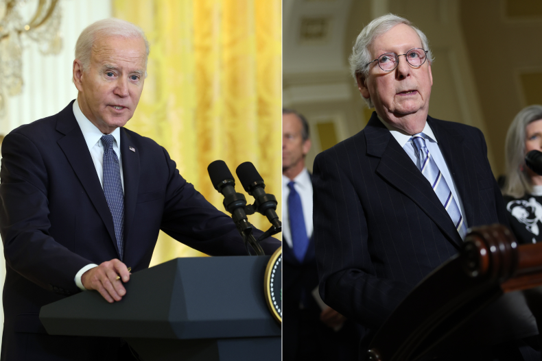 Joe Biden/Mitch McConnell split image