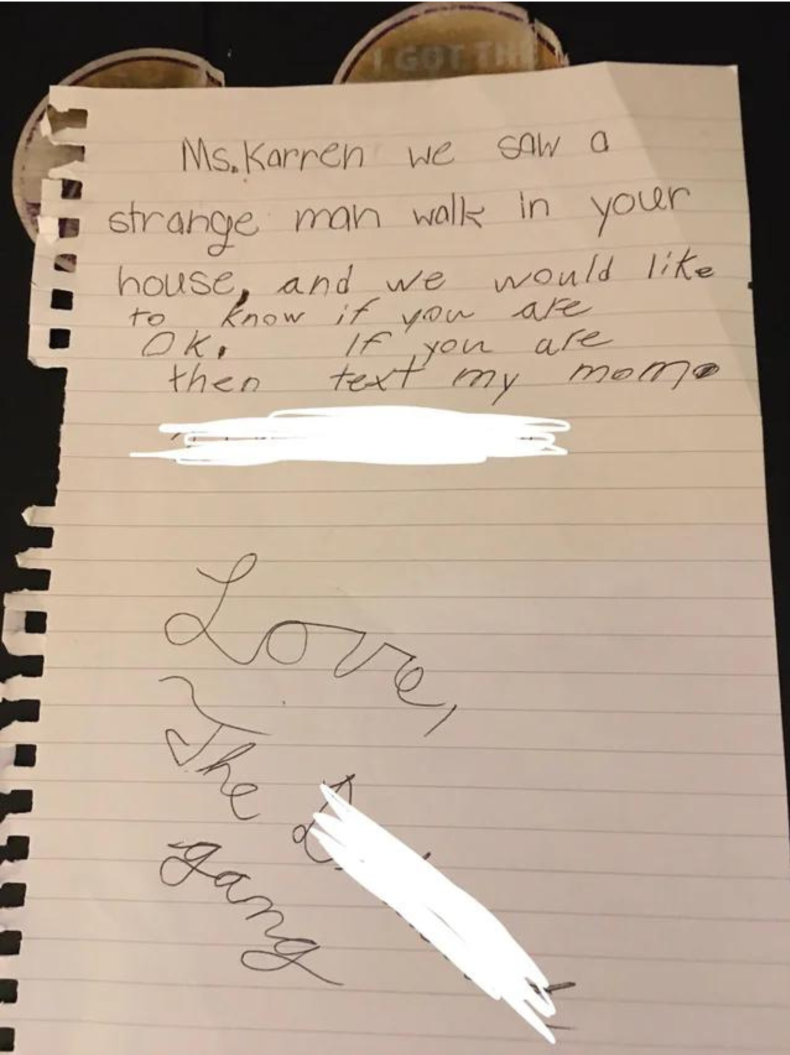 Message from neighborhood children