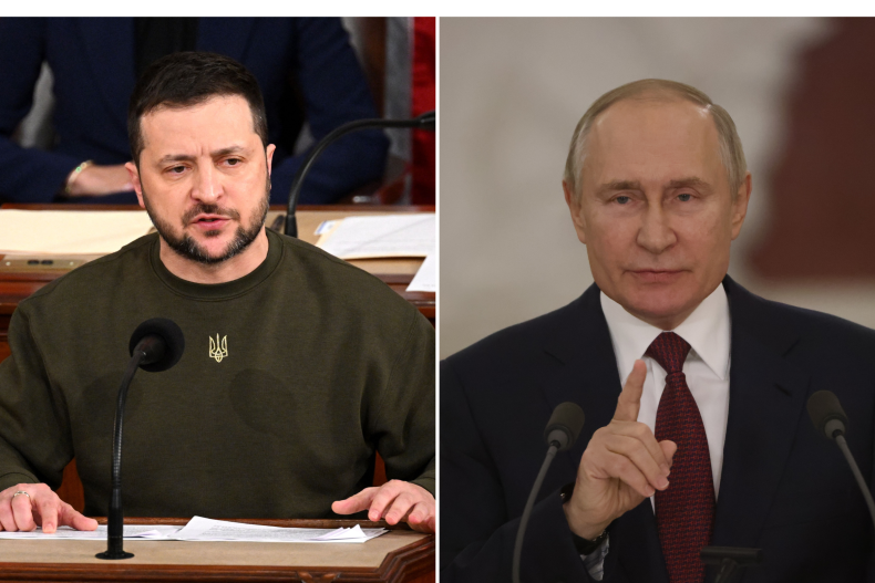Zelensky và Putin phát biểu