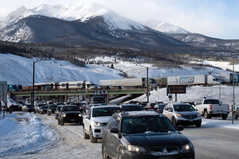 Traffic backed up on Highway 9 Colorado