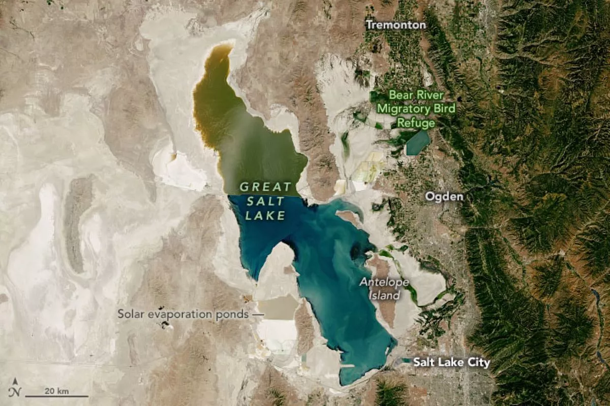 Great Salt Lake Water Level Hits Historic Low as Megadrought Threatens Utah - Vimarsana News