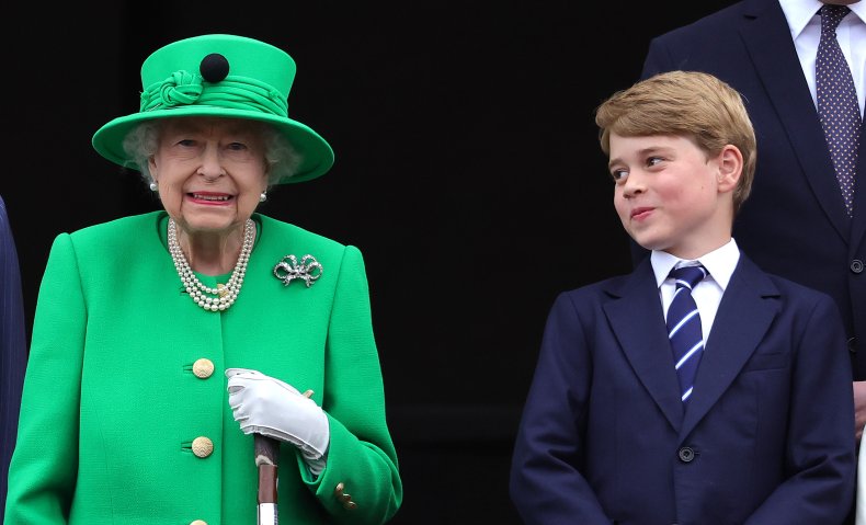 Prince George and Queen Elizabeth