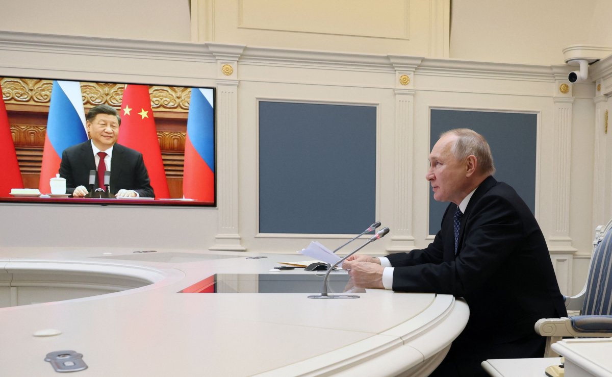 China, Xi, Russia, Putin, video, meeting, 2022
