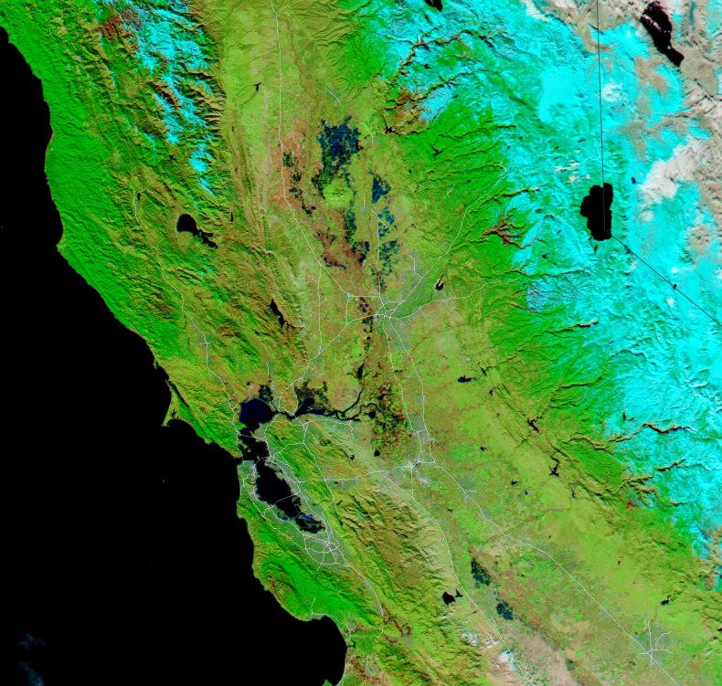 Immagine della NASA della California il 1° gennaio 2023 Immagine della NASA della California il 1° gennaio 2023
