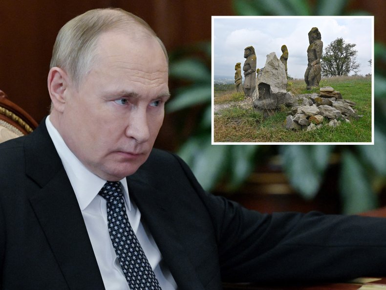 Vladimir Putin and Polovtsian Sculptures