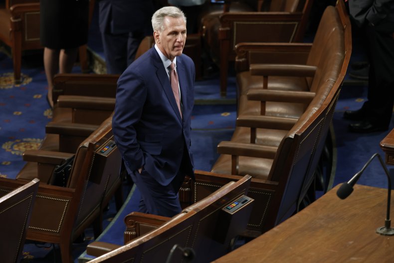 Kevin McCarthy in the House of Representatives chamber