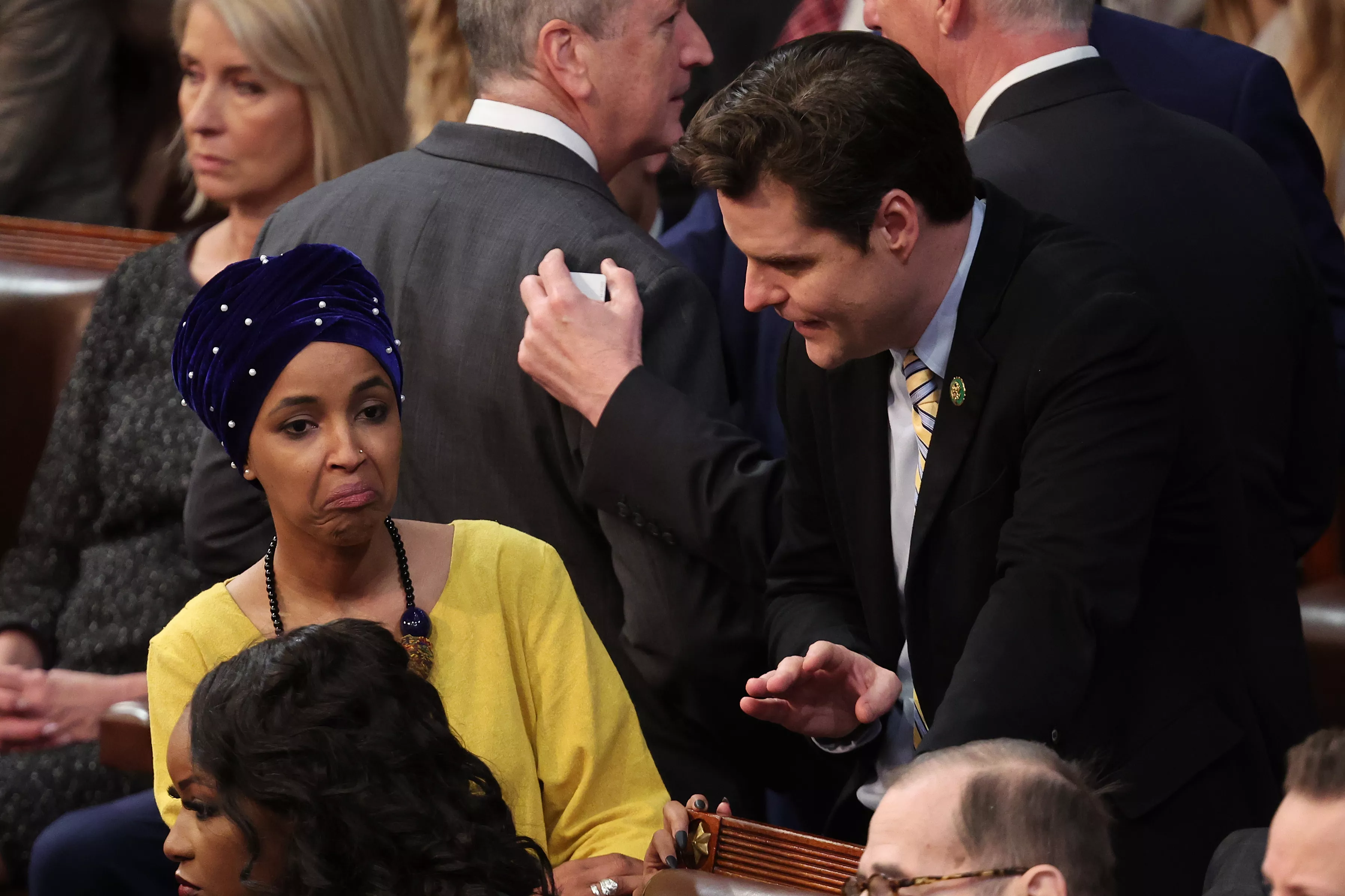 Ilhan Omar's Reaction When Approached by Matt Gaetz Goes Viral - Vimarsana News