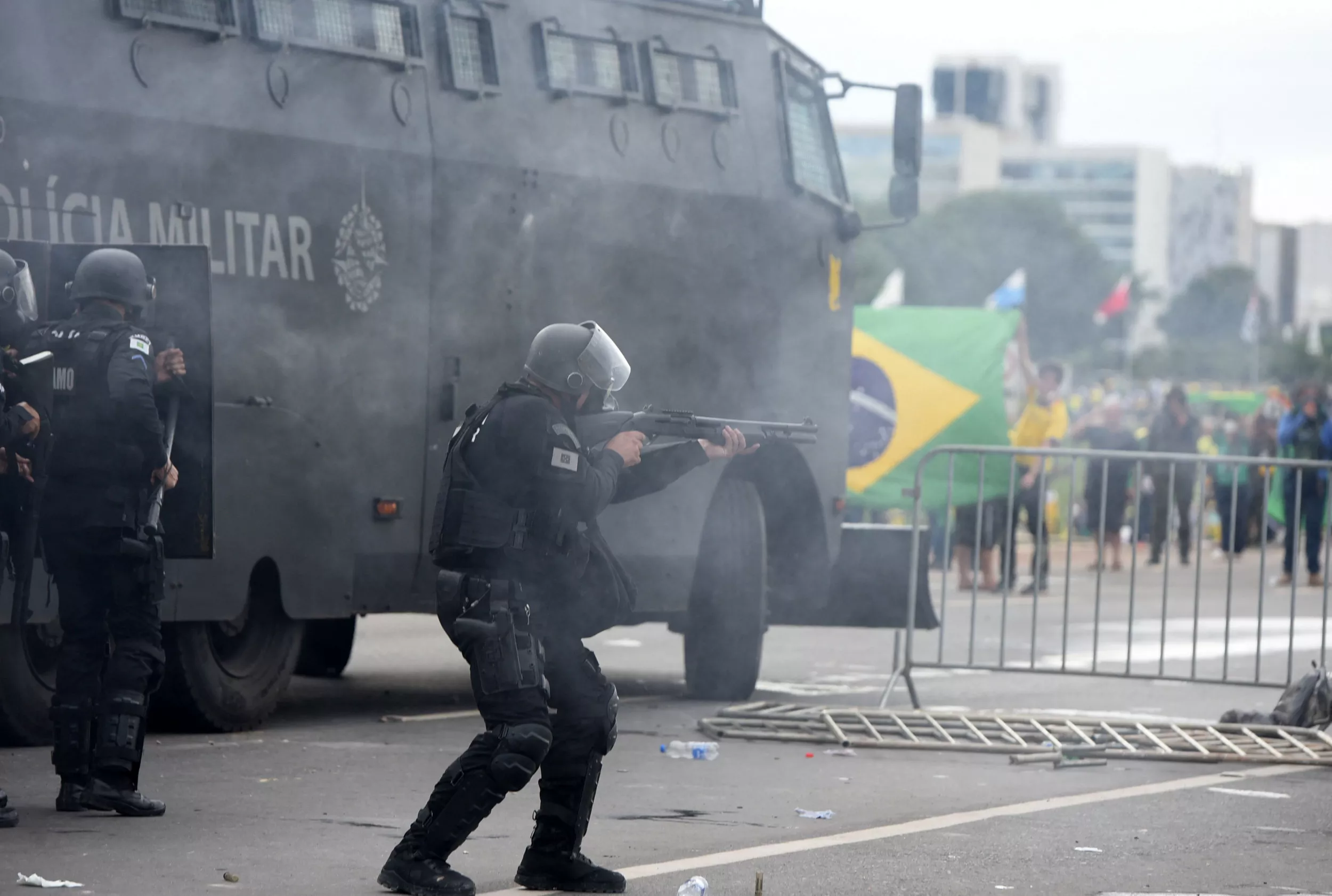 Flames Engulf Highway As Brazil Protests Block Sao Paulo Roads