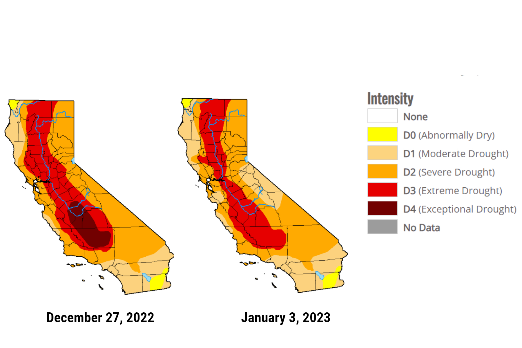 How Much Rain Does California Need To Get Out Of Drought   Drought California Map 