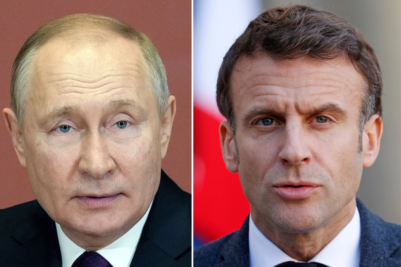Emmanuel Macron Vladimir Putin Russia Ukraine France
