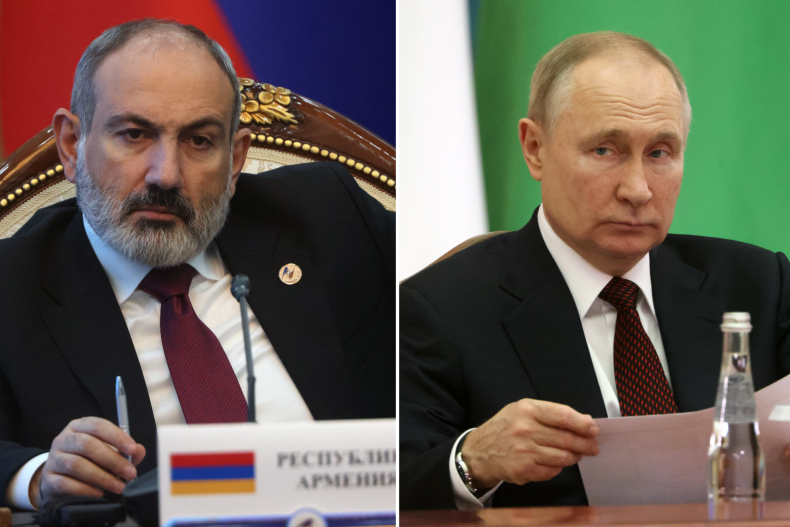 Chia ảnh Nikol Pashinyan và Vladimir Putin