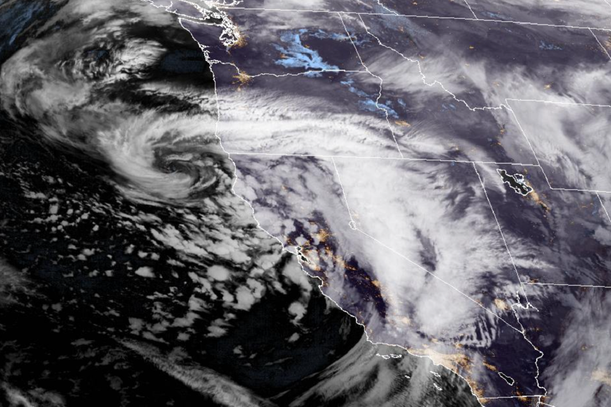 California storm front satellite image