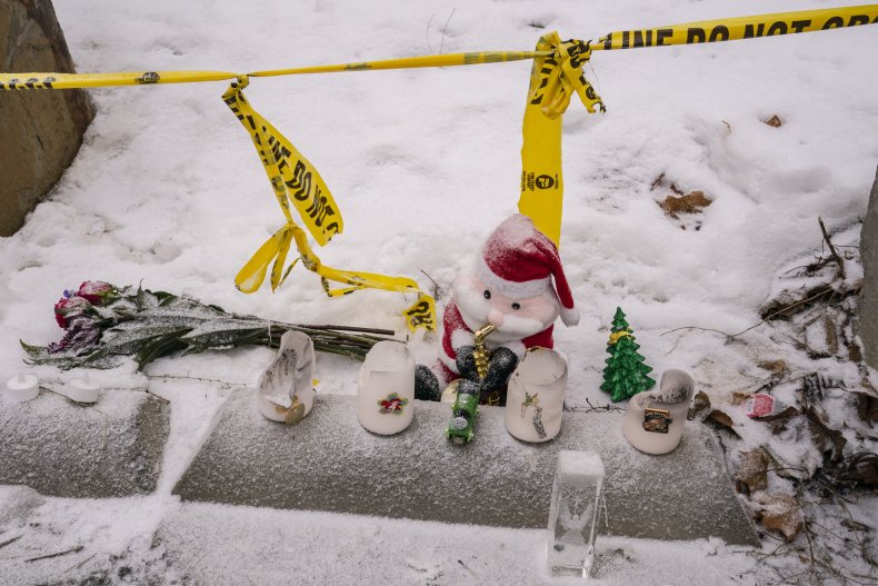 Items left behind for a temporary memorial