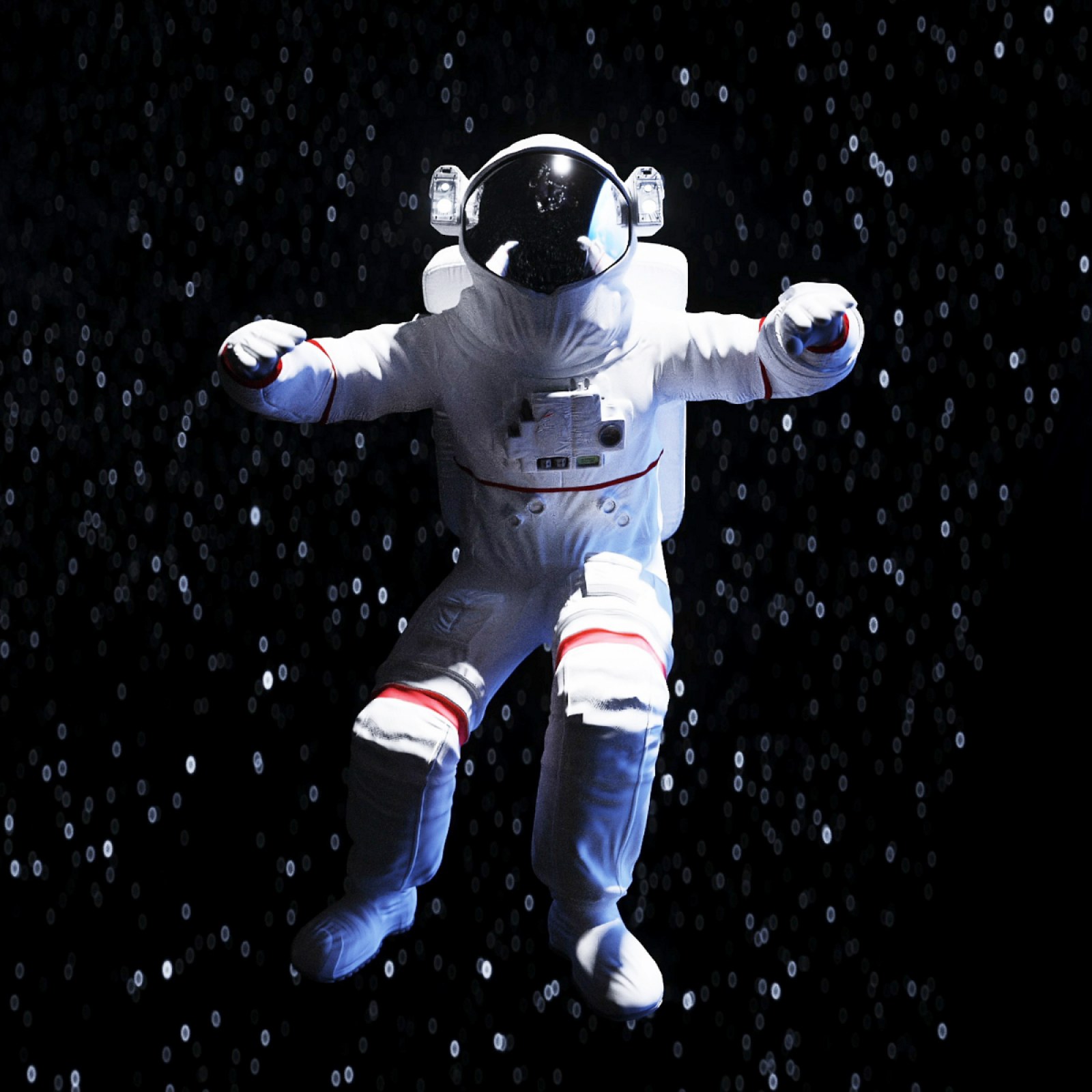 astronaut in space floating
