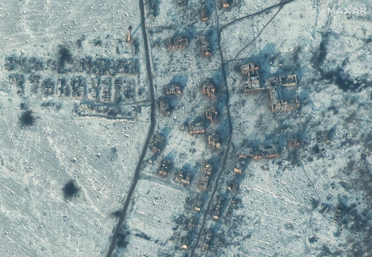 Satellite Photos Show Harrowing Aftermath Of Battle For Bakhmut Bombing