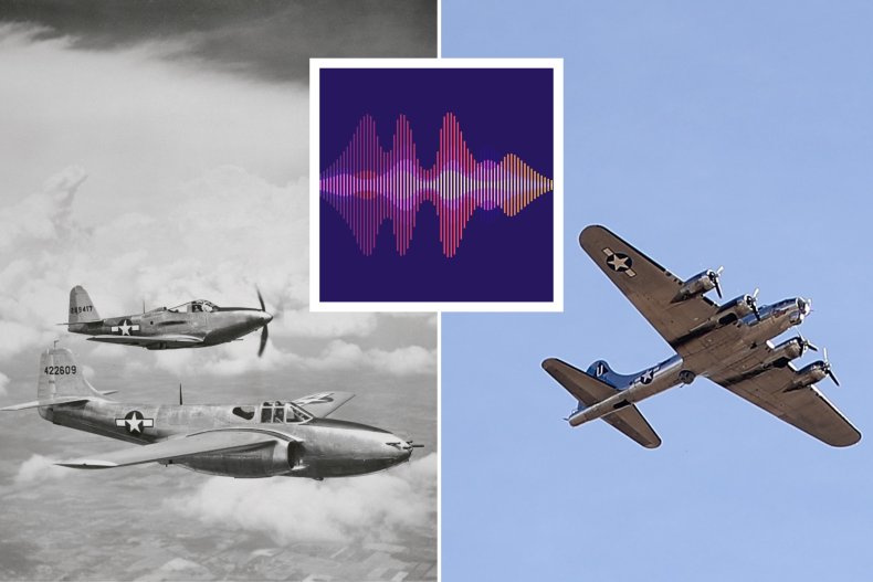 World War II aircraft with sound waves