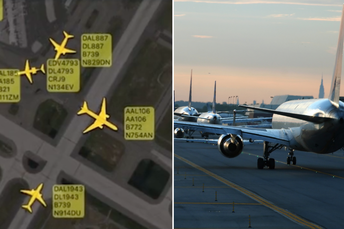 FlightRadar and planes on runway
