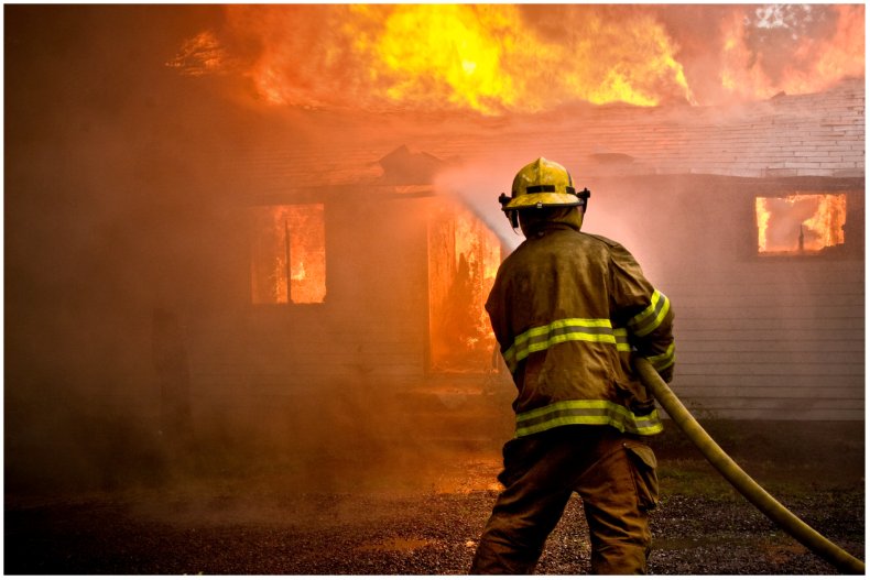 Stock image of firefighter