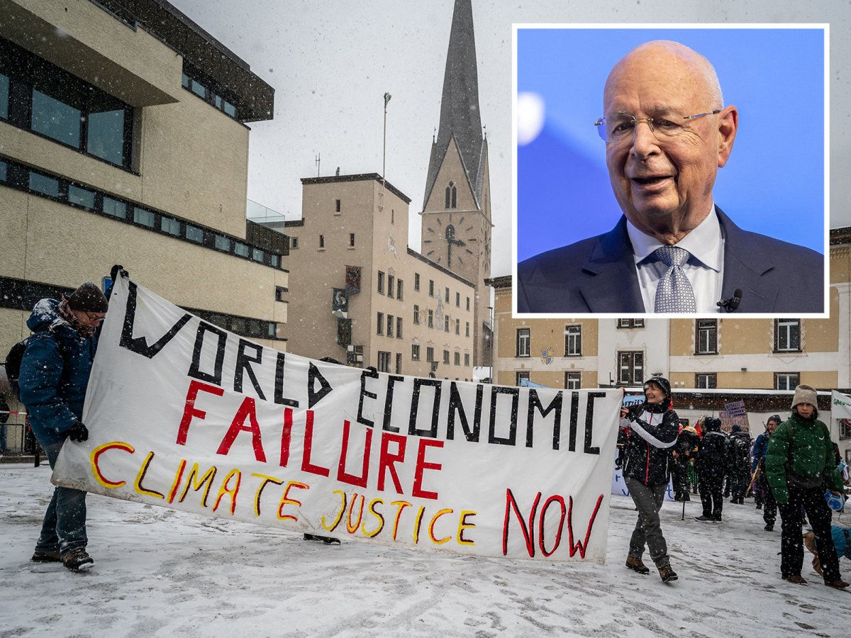  Comp Image, Klaus Schwab and Activists 