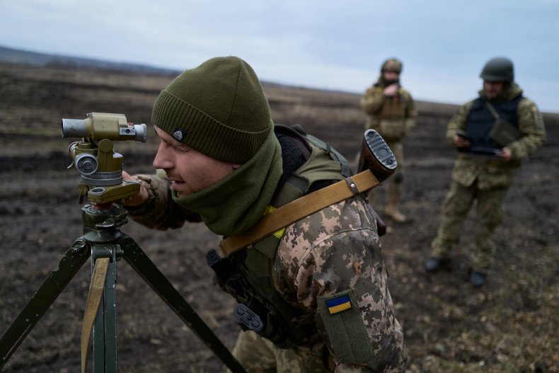 Ukrainian soldiers in the Donbas