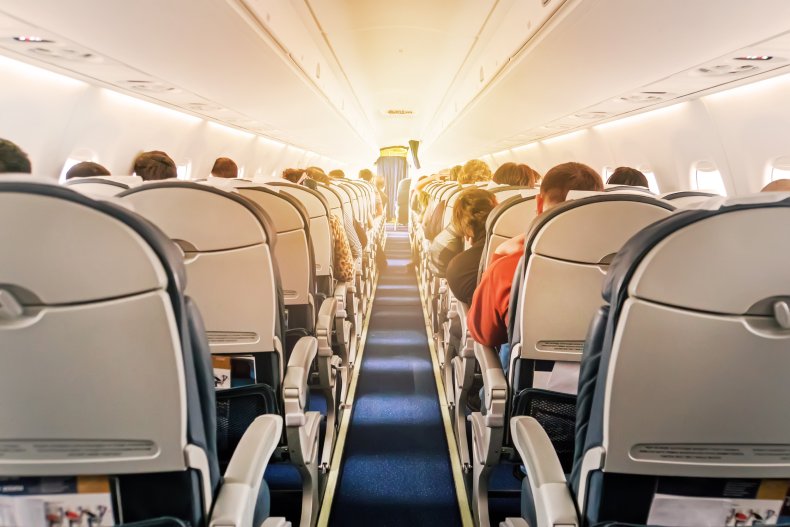Passengers on a plane.