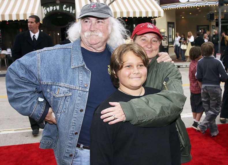 David Crosby with his wife and son