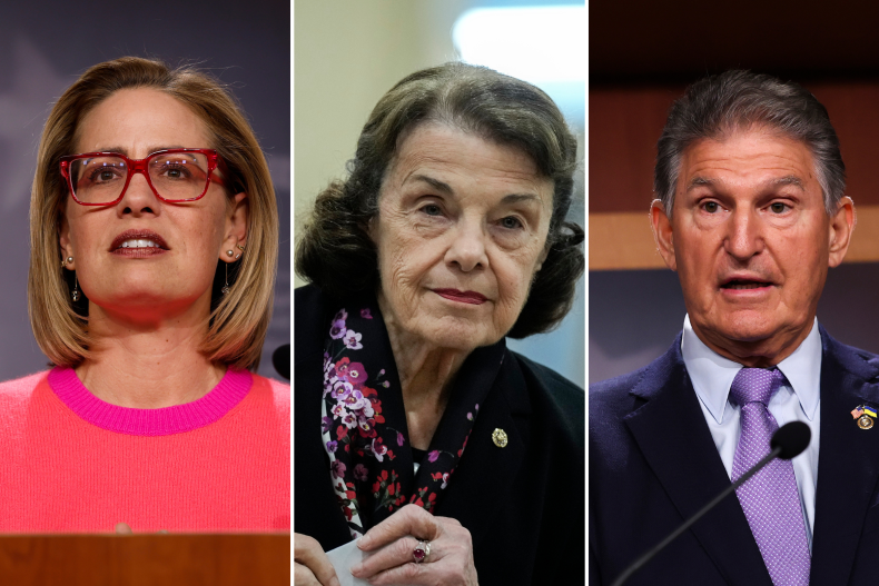 Kyrsten Sinema, Dianne Feinstein, Joe Manchin