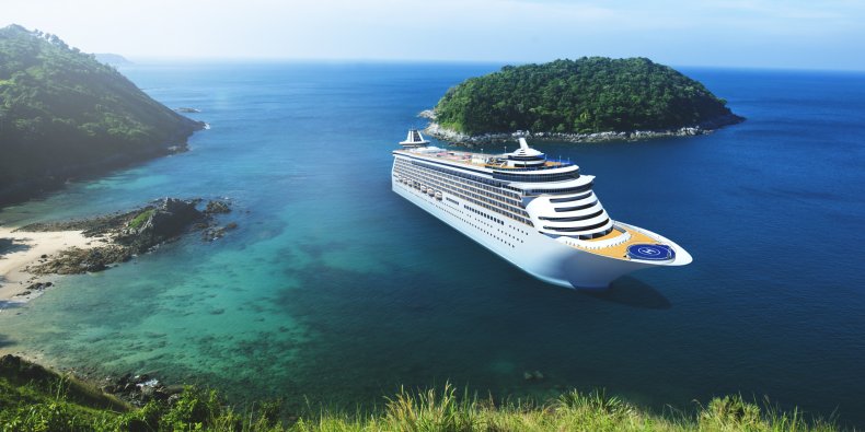 Cruise ship in tropical environment 