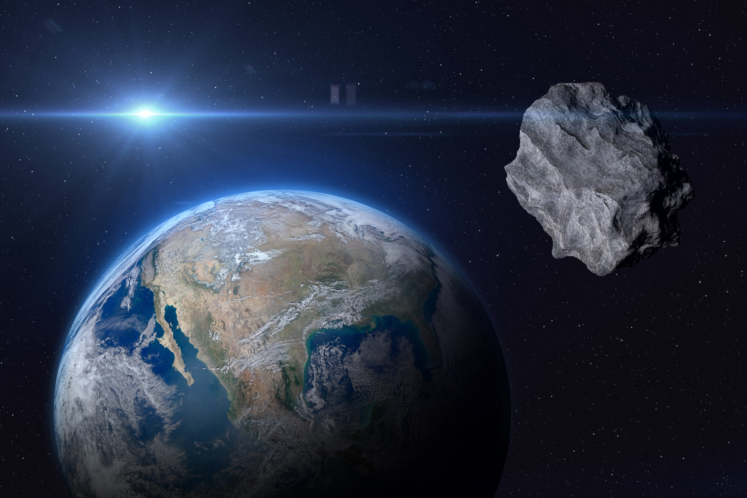 Asteroid Flying Past Earth 