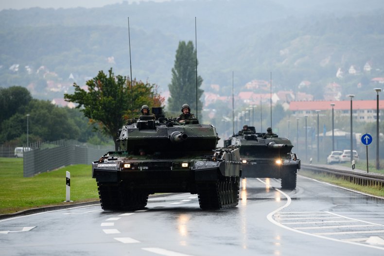 Leopard 2A7s on the move in Germany