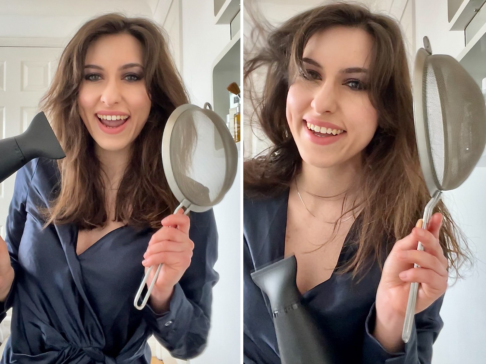 TikTok Made Me Diffuse My Hair With a Pasta Strainer, Here's My Verdict