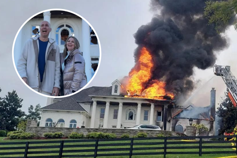 Burning mansion gets new owner