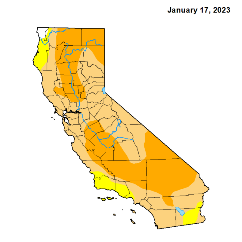 California Drought Map January 2023