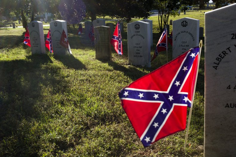 Confederate flags at Hollywood Cemetery in Richmond