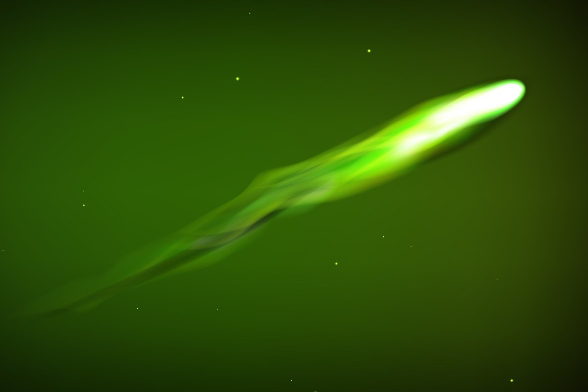 A green comet