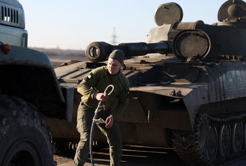 A Ukrainian serviceman