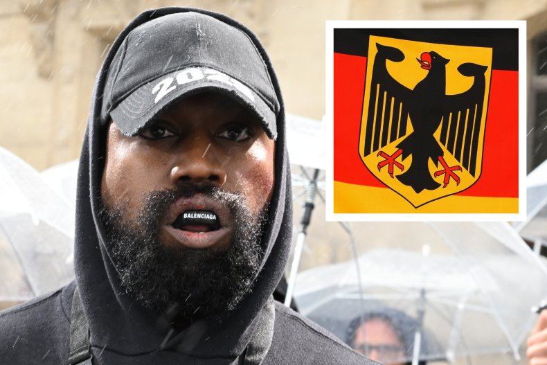 Kanye West wears German military logo