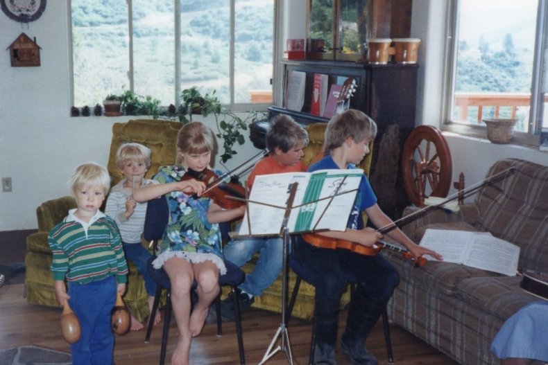 Nathan Barry with his siblings