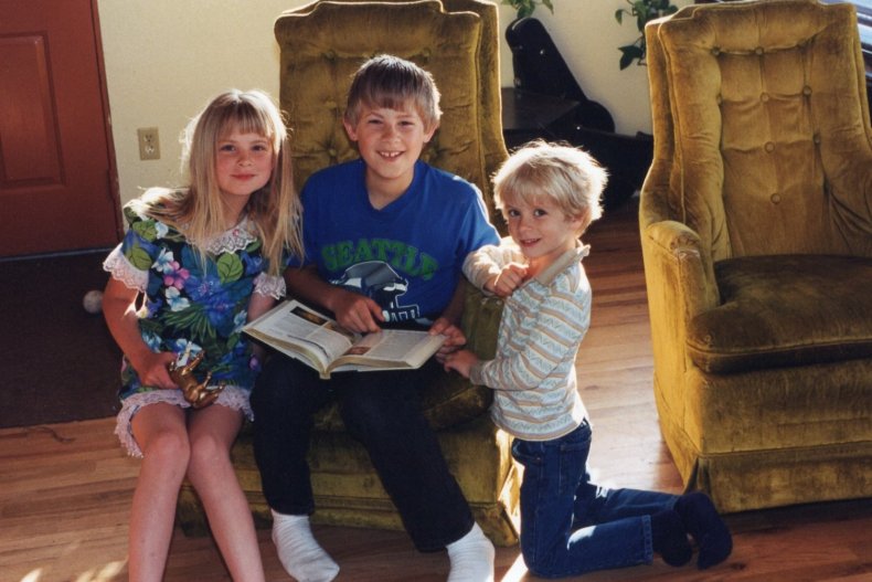 Nathan Barry with brother and sister