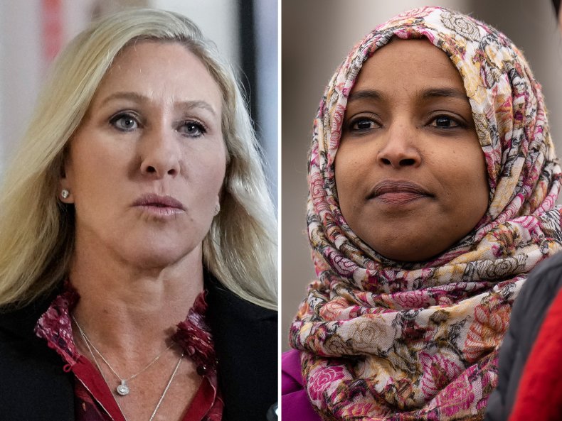 Marjorie Taylor Greene and Ilhan Omar 
