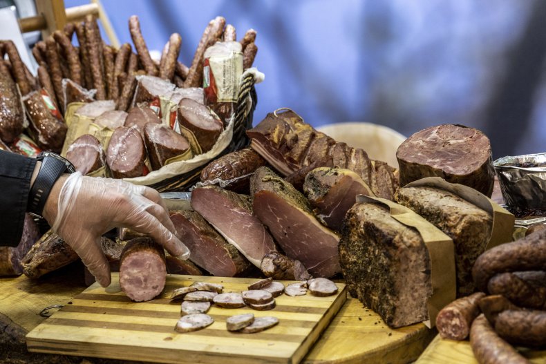 sausage meats on display