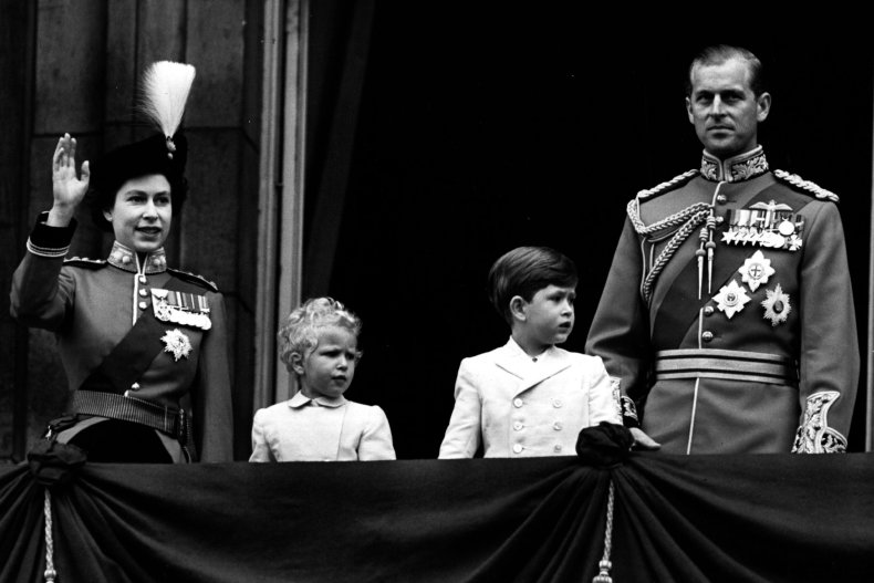 Queen, Prince Philip With Charles and Anne