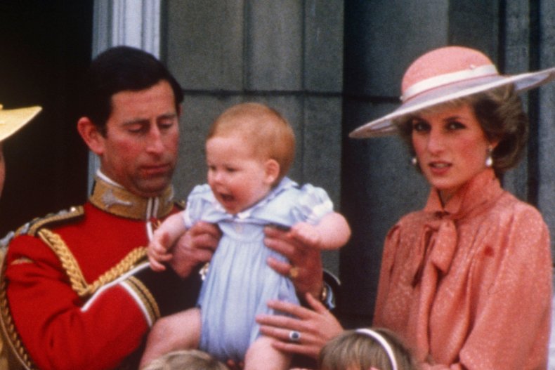 Charles and Princess Diana with Prince Harry