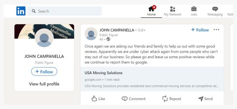 Moving Scams 06 Campanella LinkedIn screenshot