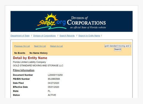 Moving Scams 09 Gold Standard LLC screenshot