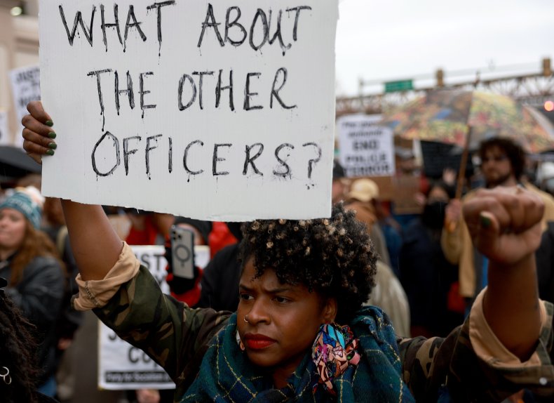 Demonstrators protest the death of Tyre Nichols