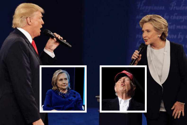 Donald Trump und Hillary Clinton debattieren 2016