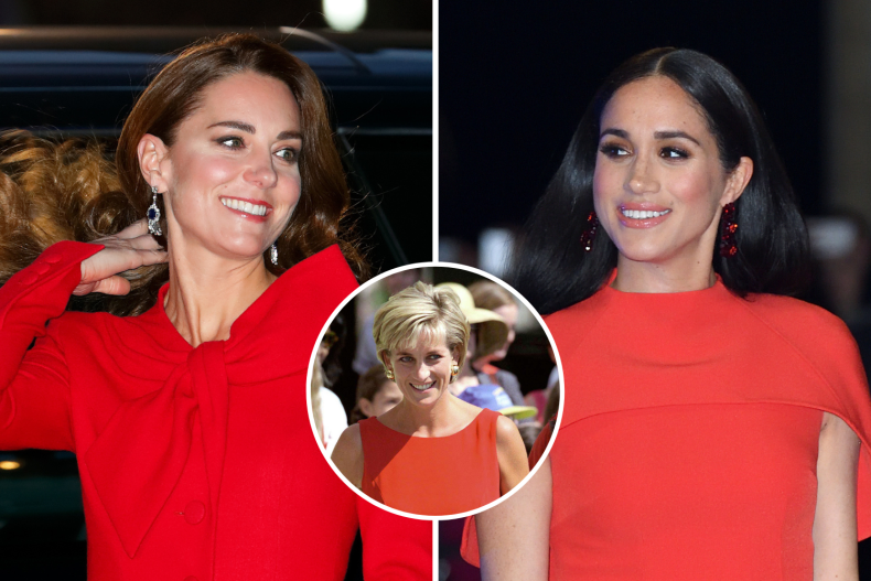 Meghan, Kate, Diana Red Fashion Moments